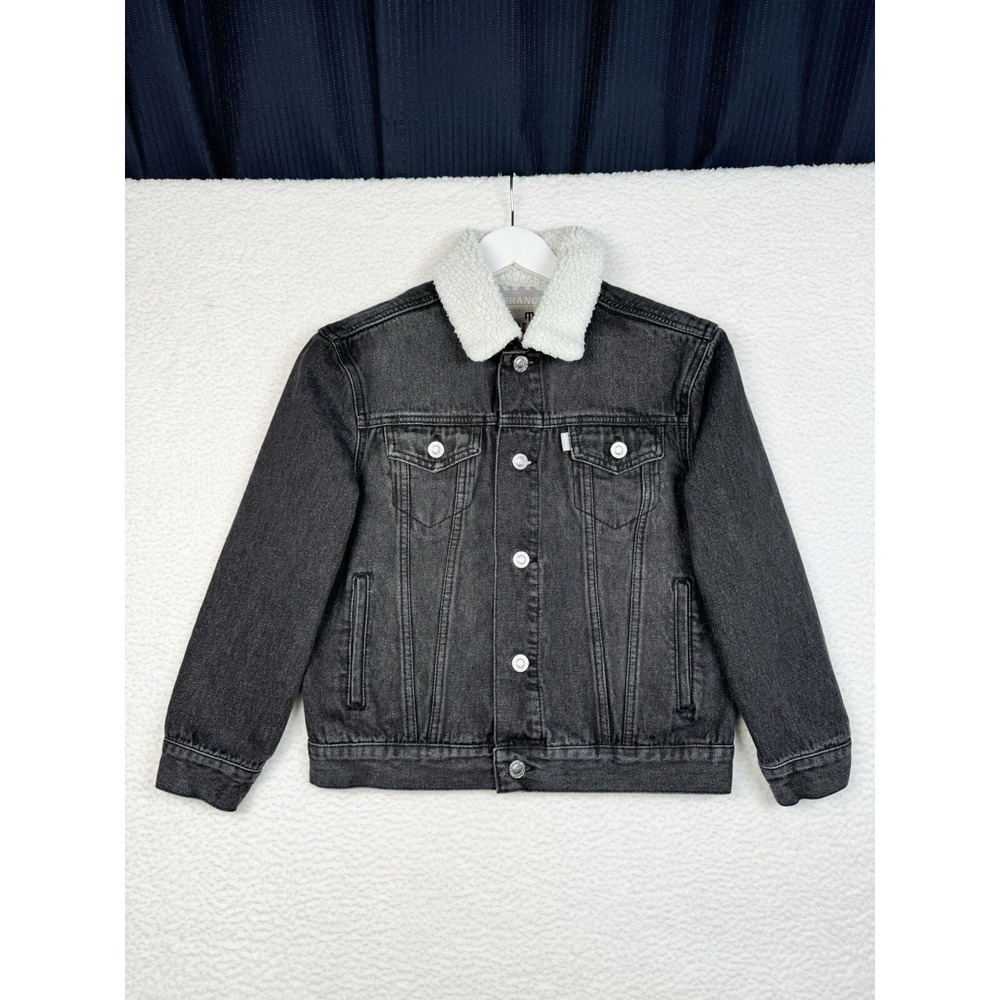 Levi's SIlvertab Black Denim Jacket Sherpa Collar - Boys Youth Small 8-10 YRS.